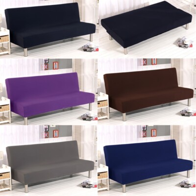 Armless Sofa Bed Cover Futon Slipcover 3 Seater Full Folding Couch Sofa Shield