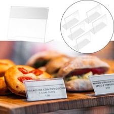 10PCS Acrylic Sign Display Holder Label Price Name Card Tag Shop Stands L-Shape