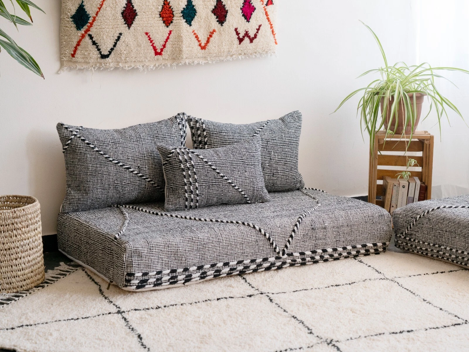 Moroccan Handmade Floor Couch - Unstuffed Cotton Grey Sofa covers + Pillow cases
Opens in a new wind