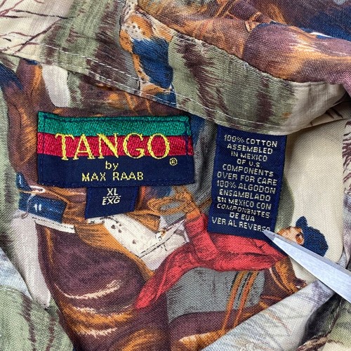 Vintage Tango Button Down by Max Raab XL Horse Back Hound Hunting All Over Print - Picture 7 of 7