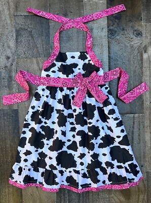 Western Wear Country Cowgirl Cow Print Hot Pink Bandana Dress | eBay Western Wear Country Cowgirl Cow Print Hot Pink Bandana Dress | eBay