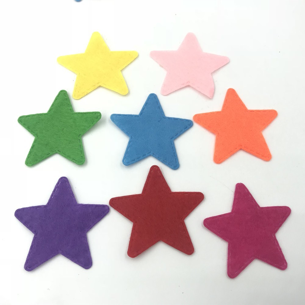 DIY 100X Mixed Colors star shape Felt Appliques Crafts clothing
