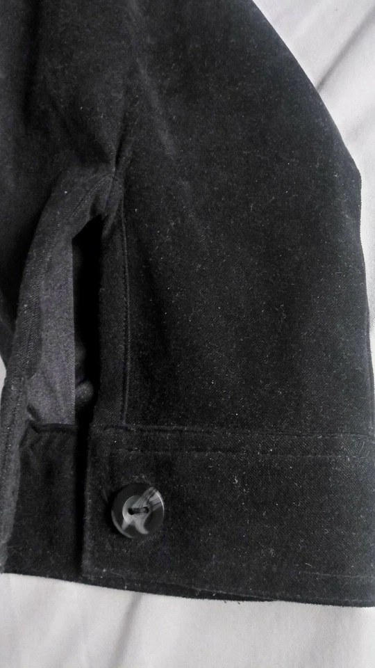 Blusa Camisa Top Pasaportes Elastizada con Botones Terciopelo Talla L Negra Manga Larga Foto 4 de 4