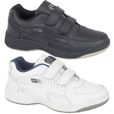 MENS WIDE FIT LEATHER TRAINERS CASUAL WALKING RUNNING SPORTS GYM SHOES SIZE  UK