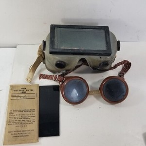 Vintage 2x Welding Goggles & a Filter Lens Lot