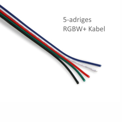 Câble RGBW 5 Fils Pour Bande LED - 5 à 100m, Intérieur/extérieur, Basse Tension