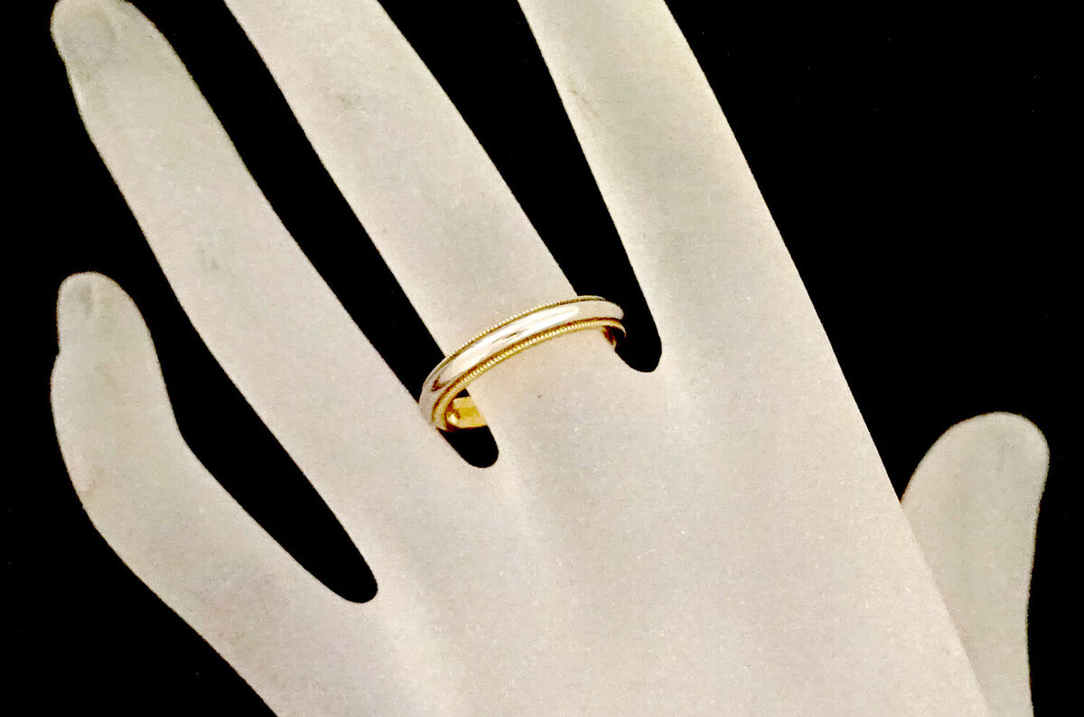 Tiffany & Co. Milgrain Band Ring size US8 Platinum PT950 Tiffany & Co. Milgrain Band Ring size US8 Platinum PT950
