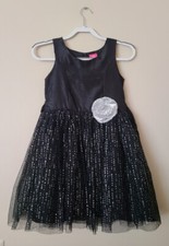 Black  Silver Lined Girl's Size 12 Party Holiday Party Dress by Pinky, EUC