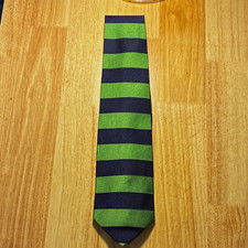 Brooks Brothers Makers Men's Woven Silk Striped Tie Green Blue Made in USA