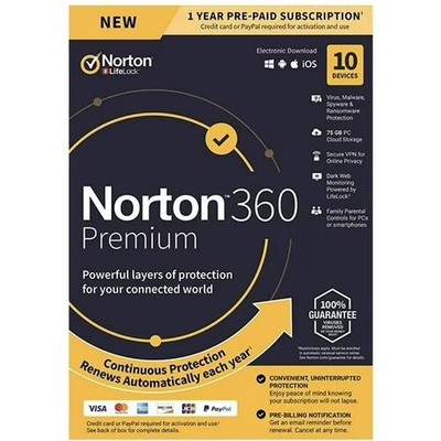 Symantec Norton 360 Premium - 10 Device 21389990