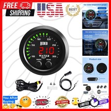 Universal 52mm Water Temperature Gauge With Alarm And 18 Npt Sensor Car Digi...