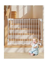 29.5-43" No Bottom Bar Baby Gate for Stairs, Auto Close Dog Gate In... Fast Ship