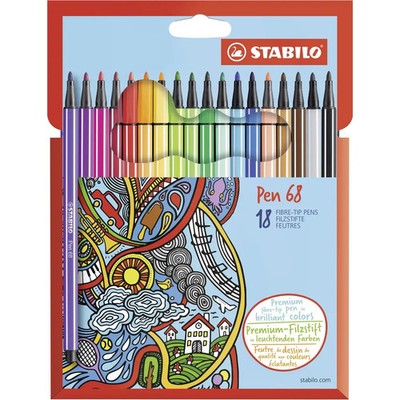 Premium fibre-tip pen STABILO  Pen 68 walletPremium-Filzstift STABILO  Pen 68 Et