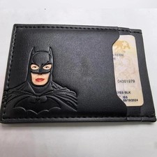 Personalized Leather Bat Wallet Superhero Mask Card Holder Heroic ID Wallet.