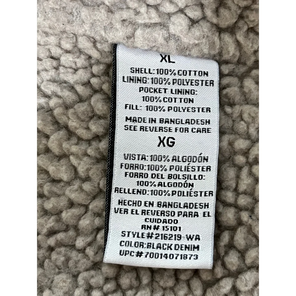 Wrangler Denim Barn Chore Field Jacket XL Black Sherpa Lined Corduroy Collar - Image 3 of 4