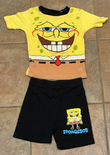 2005 SpongeBob SquarePants Pajama Set Shirt Pants Nickelodeon Cartoon youth 6