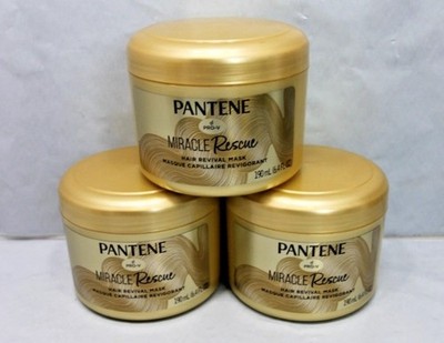 3 Pk Pantene Pro-V Miracle Rescue HAIR REVIVAL MASK Masks Damaged Hair 6.4 FL oz