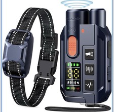 2 in 1 Dog Training Collar with Remote Bark Control E Collar Beep Vibrate Shock