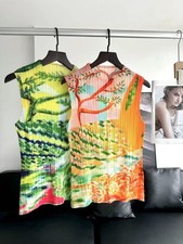 Issey Miyake Pleats Please Inspired Floral Sakura Pattern Tops Tshirt Shirt