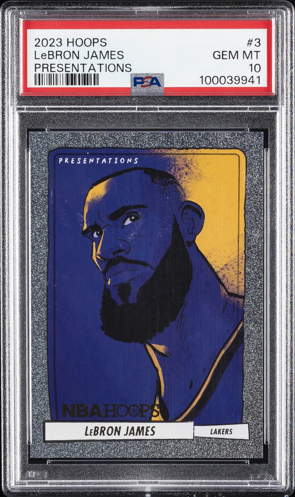 2023 PANINI NBA HOOPS PRESENTATIONS #3 LEBRON JAMES PSA 10