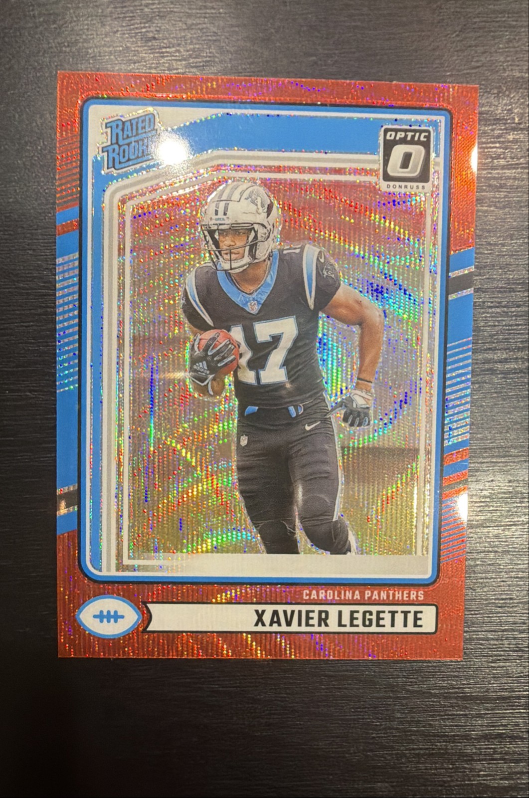2024 Panini Donruss Xavier Legette RC Rated Rookie Optic Preview Red Wave Prizm