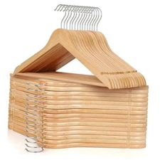  Wooden Hangers 30 Pack Wood Clothes Hangers, Durable Coat 30 PCS Natural