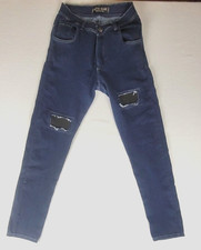 Batuk Women's Jeans SZ 34 US Small Black Patch Fray Quality Garments