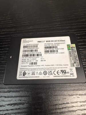 HPE SSD VK000960GWSRT 960GB  2.5'' HPE  P02760-003 MLC SATA 6G MZ-7LH9600