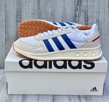 MENS ADIDAS RUN 84 SHOES / SIZE 9.5 / WHITE-BLUE / NEW