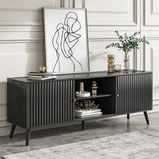 Mid Century Modern TV Stand for Televisions up to 70 Inches Black 63 Inch