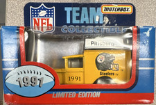 Matchbox Yellow Black Diecast Truck NFL Pittsburgh Steelers 1991