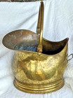 VINTAGE Brass Coal Scuttle Bucket w Handle   — photo 2
