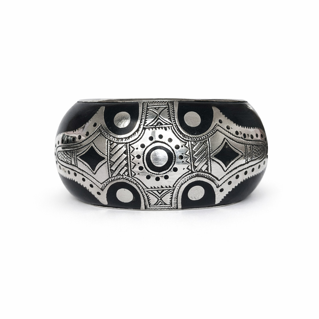 Bracelet Touareg Argent 925 Ébène : Finis les Bijoux Légers sans Caractère, Manchette 95g