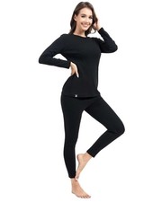 Thermal Underwear for Women Base Layer Cotton Long Johns High Weight Blended ...