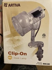 Artiva 40w Desk Lamp with Clamp. Light Bulb Outlet. Clear MDOC Cell Lamp 
