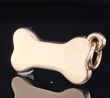 Dije colgante oro 14K JAMES AVERY HUESO DE PERRO GRABABLE perrito cachorro 585 sin cortar Rin