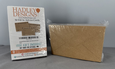 Hadley Designs 50 Fill In Advice Cards and Envelopes Wedding Well Wishes Kraft