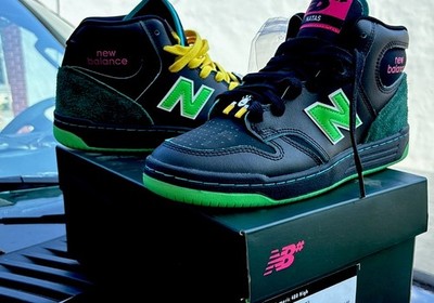 Size 8.5 New Balance Natas Kaupas x Numeric 480 High Black Lime Green NEW W Box