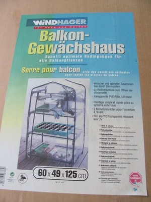 Windhager Balkon Gewächshaus 60x49x125cm Foliengewächshaus Stecksystem
