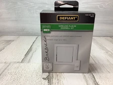 Defiant Wireless Battery Operated Doorbell Kit with Wireless Push Button, White