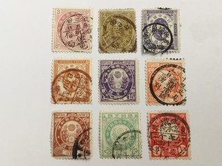 old stamps JAPAN x 9