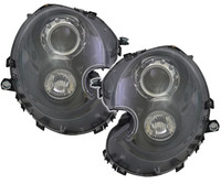 Scheinwerfer Set FüR Mini Clubmann Cabrio Coupe Xenon D1S LWR Motor Schwarz
