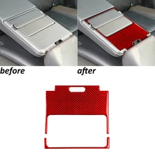 Red Carbon Fiber Interior Rear Water Cup Holder Frame Trim For Ford Edge 2011-14