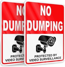 2 Pack No Dumping Aluminum Sign Rust-Free UV Protected and Weatherproof, 10x7 In