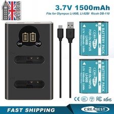 2x DB-110 Battery+Charger For Olympus LI-90B,LI-92B,TG-2,TG-4,TG-6,TG-7,Tracker