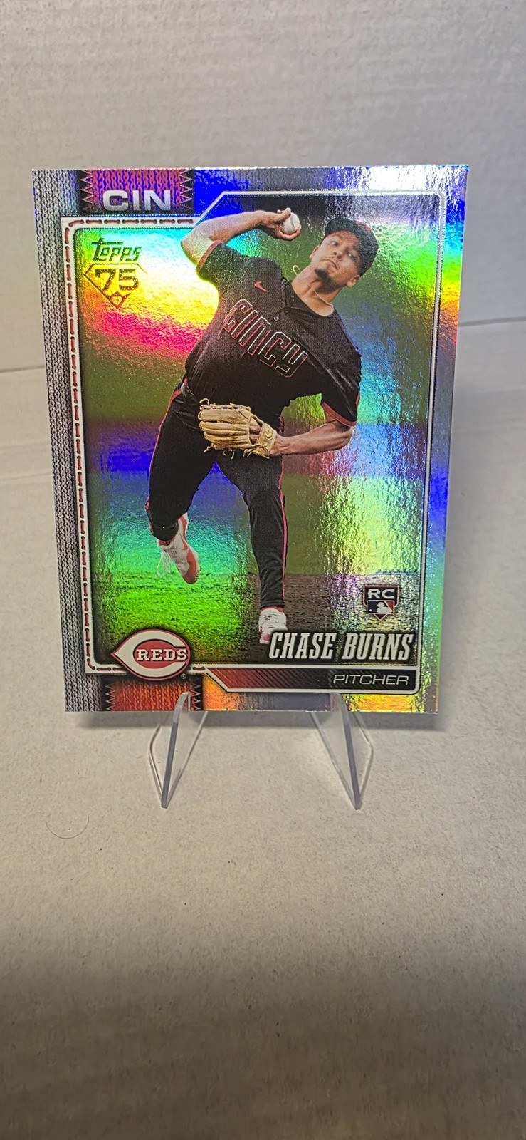2026 Topps #312 Chase Burns Rainbow Foil