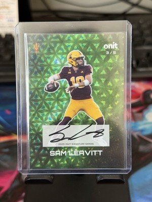 2025 Onit Gravity Sam Leavitt Green Galaxy On Card Auto 3/5 SSP Arizona State RC