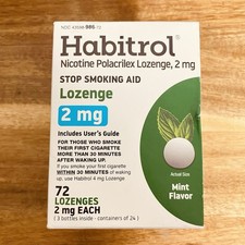 Habitrol Nicotine Lozenges 2mg Mint Flavor Stop Smoking Aid 72 CT Exp 10/2026