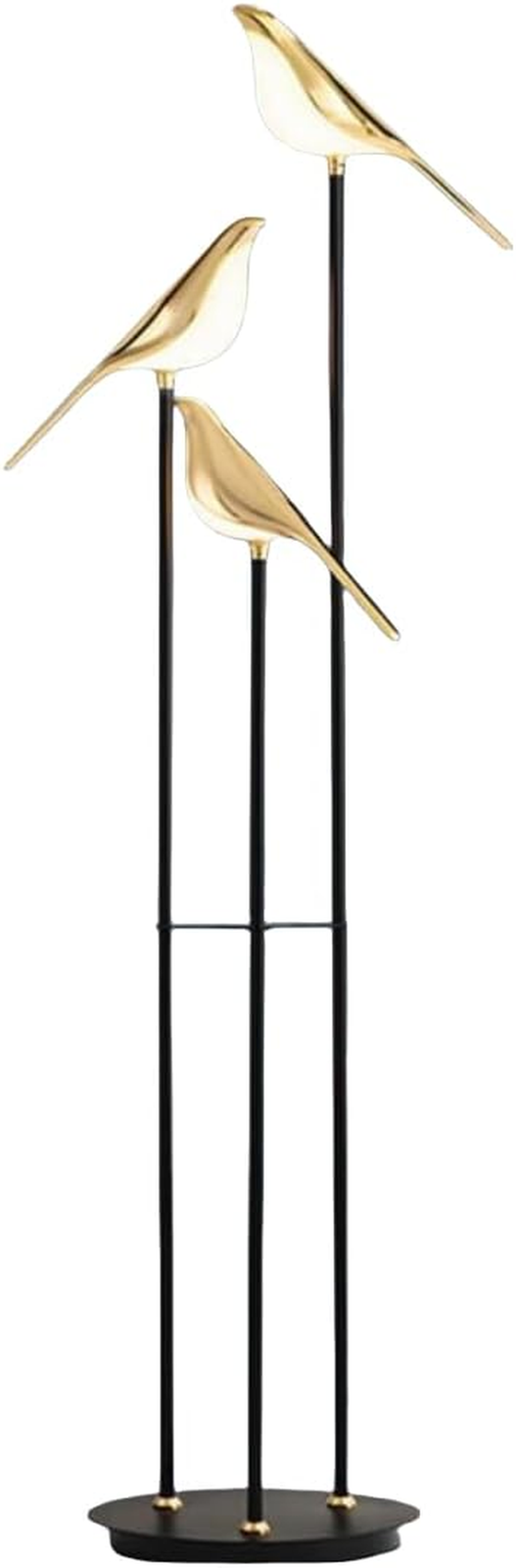 Modern Black Gold Bird Standing Floor Lamp Creative Home Decor