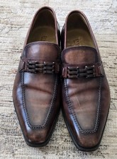 Mocassini StefanoBi / Stefano Branchini fatti a mano in pelle marrone taglia 10,5